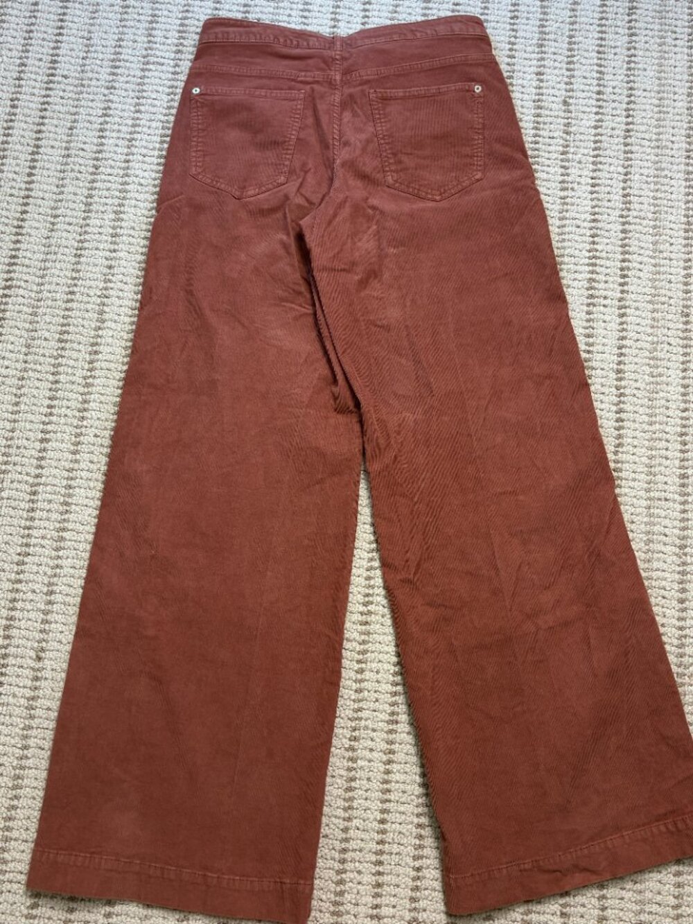 Pilcro Corduroy Flare Pants Pink Salmon High Rise Wide Leg Womens 28x32 - Picture 6 of 7